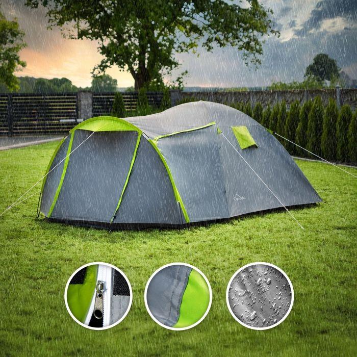 Tente Igloo Familiale 4 Personnes Imperméable 3000 Mm Tropical 4 Campela (CA0013GRN)
