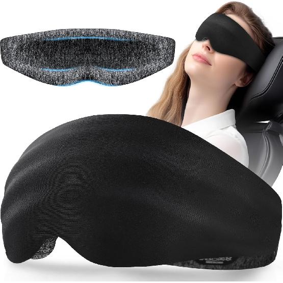 Sleep Mask Blackout, LC-dolida 3D Eye Mask for Sleeping, Soft and No Pressure On Eyes, Sleep Mask for Men Women Sleeping Nap Travel