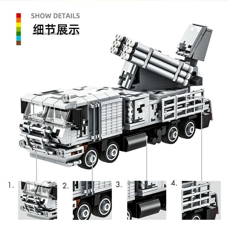 Non-Toxic 582Pcs Missile Vehicle Ww2 Military Pantsir-Sm" Air Defense System Building Blocks Assembly Model Diy Construction Bricks Toys