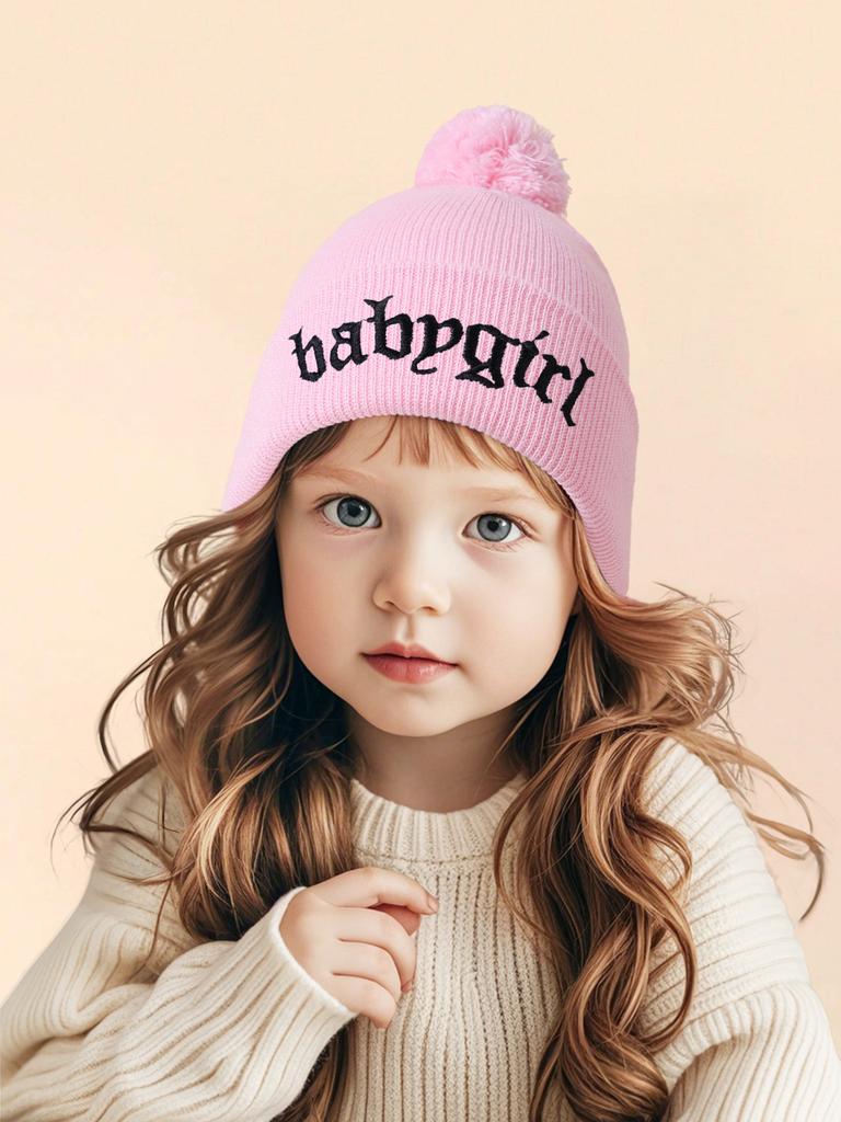 Autumn And Winter Thin Knitted Hat Men'S And Women'S Embroidered Wool Cold Hat Student Shopping Sweet Cute Pullover Hat