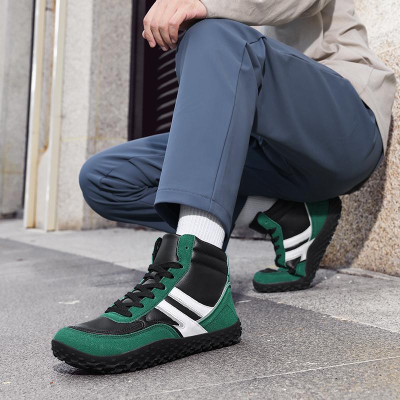 Fashion High-top Sports Shoes Men's Lace-up Running Shoes Elastic Casual Sneakers Women's Anti-slip Hiking Walking Shoes