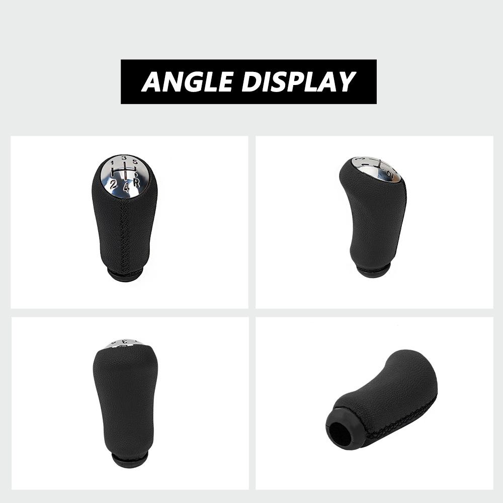 Luxury Car Gear Shift Knob For Renault Clio Mk3/Megane Mk2/Scenic Mk2 - 5 Speed, Lychee Grain PU Leather, Non-Slip Design
