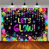 2D Glow in the Dark Party Backdrop for Blacklight Party and Teen Birthday Decor