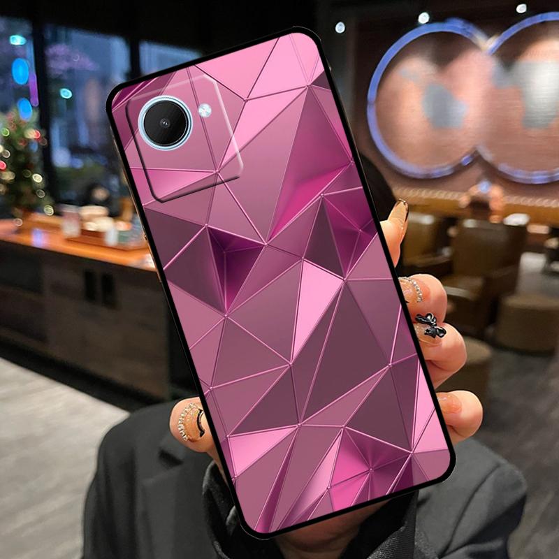 Geometric Abstract Crystal Case For Realme 14 Pro Plus 13 12 11 15 GT6 GT7 Pro C55 C51 C35 C53 C61 C65 C67 C63 C71 C75