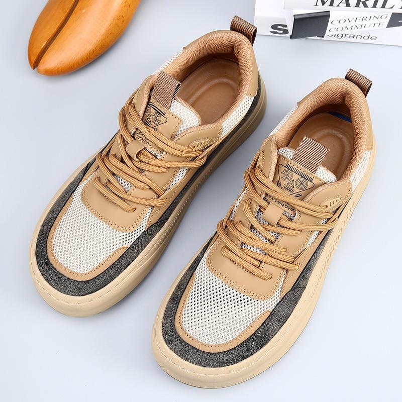 Men's shoes summer new versatile wide head thick baseplate shoes men's breathable mesh non-slip sports casual shoes men's