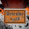 Halloween Doormat Decor Welcome Mat 40x60cm Dancing Pumpkin Skull Crystal Velvet Non Slip Floor Stair Mat Thanksgiving Kitchen