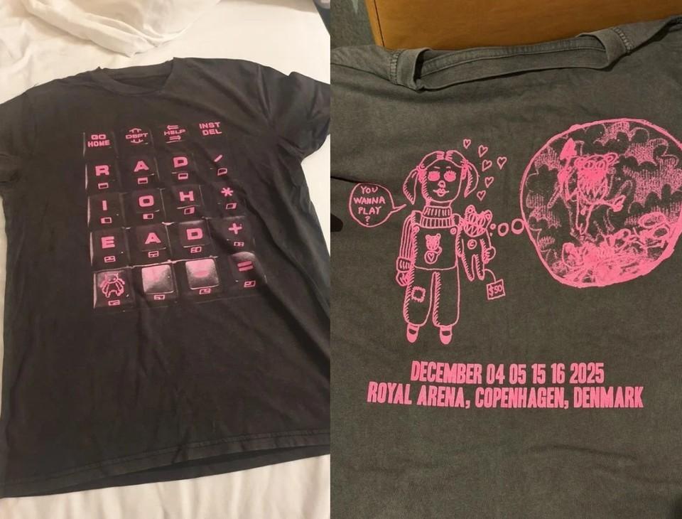 Radio-head 2025 Black Tour Copenhagen December 4 5 15 16 2025 T-Shirt S