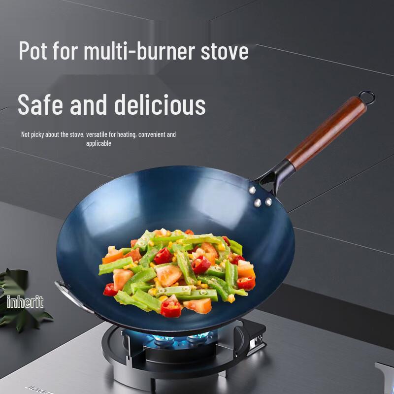 Yicang 36CM Pre-Seasoned Iron Wok