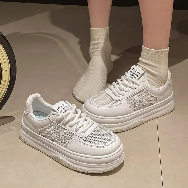 

Мода 2024 года, новые женские белые кроссовки, модные летние кроссовки для бега, женские повседневные туфли на шнуровке, модные туфли на платформе Zapatillas Mujer 35-40 35 белый