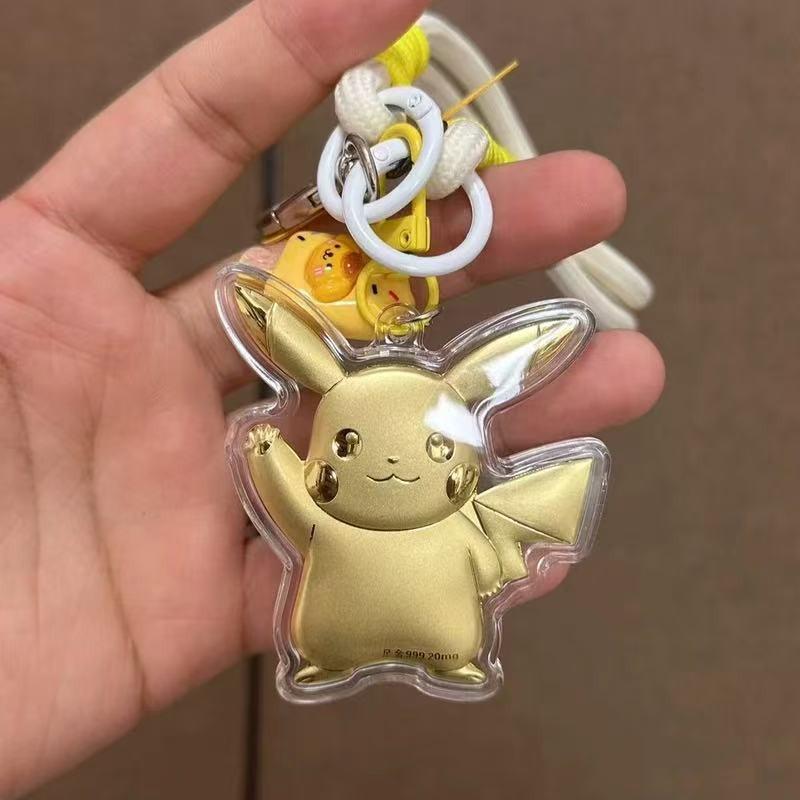 

24K Gold Pikachu Creative Pendant - Cartoon Charm for Phone, Keychain, or Car. Without Gold