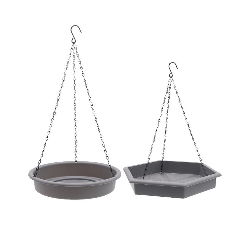 Pet Feeder Hanging Bird Feeder Outdoor Pet Bird Feeding Tray Metal Hooks Hanging Bird Baths for Outdoors Pet Supplies