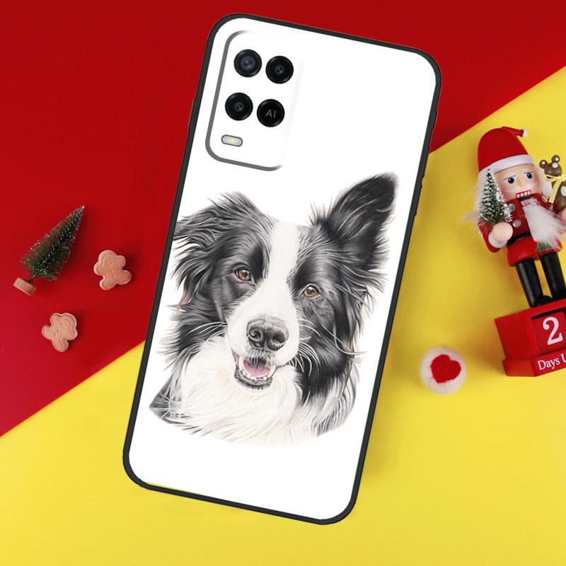 Border Collie Watercolor Case For Oppo A38 A18 A58 A78 A98 A74 A94 A54 A80 A60 A40 A96 A76 A16 A15 A17 A57 A5 A6 Pro