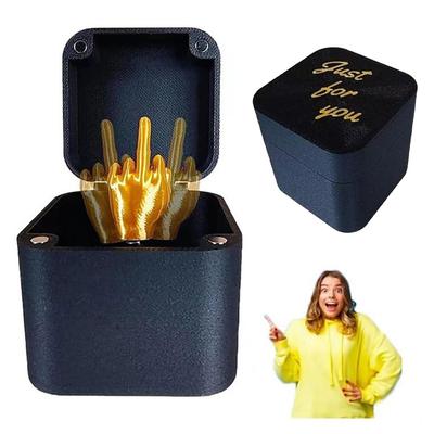 Mittelfinger InBox Kreatives lustiges dekoratives Kunsthandwerk 3D-Druck Mittelfinger Weihnachtsgeschenkboxen Familienspiel Geschenk Lustiges Spielzeug