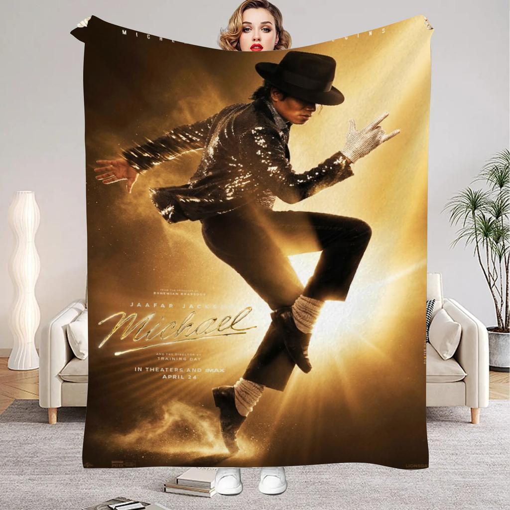 Michael-Jackson Ρετρό Εκτύπωση HD Κουβέρτα Μαλακή Ρίχτρα για Σπίτι Υπνοδωμάτιο Κρεβάτι Καναπέ Ταξίδι Γραφείο Μονόχρωμη Κάλυψη Κουβέρτα Ενήλικες