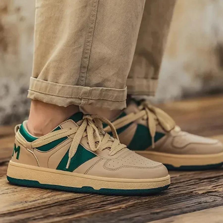 Minority Low-top Vulcanized Men's Shoes Walking Lace-up Color Matching Thick Sole Simple Trend Leisure Sports Shoes Men's Shoes