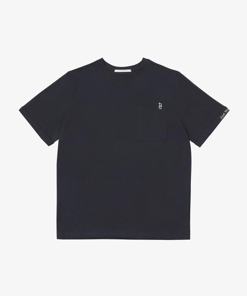 Solteuaenchokollis Pocket Point Sleeve Lettering T-Shirt Navy 4W2321004
