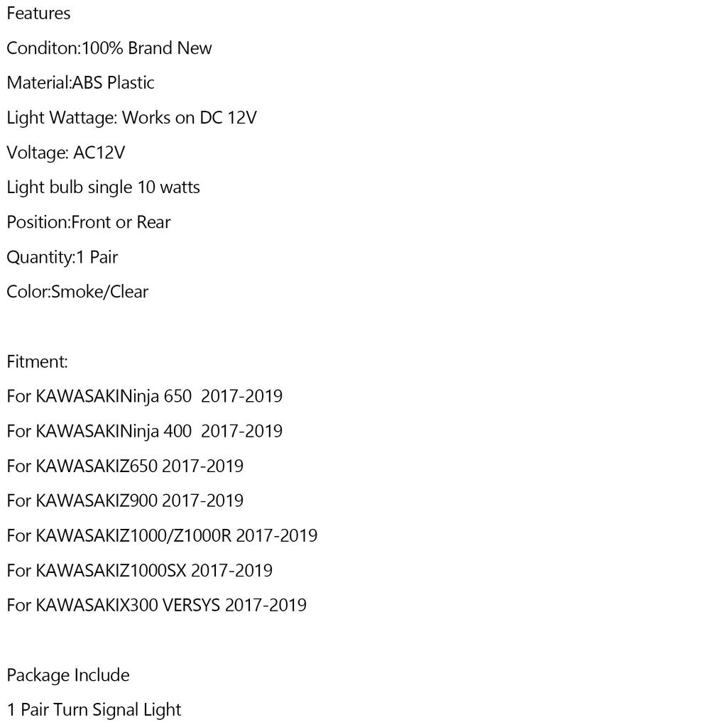 Lumină Semnalizare Lampă Indicator Pentru Kawasaki Ninja400 Z650 Z900 Z1000 Z1000SX Clar