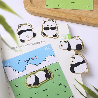 1pc Cartoon Cute Chinese Style Panda Hollow Metal Bookmark High Beauty and Exquisite Student Reading Page Clip Gift