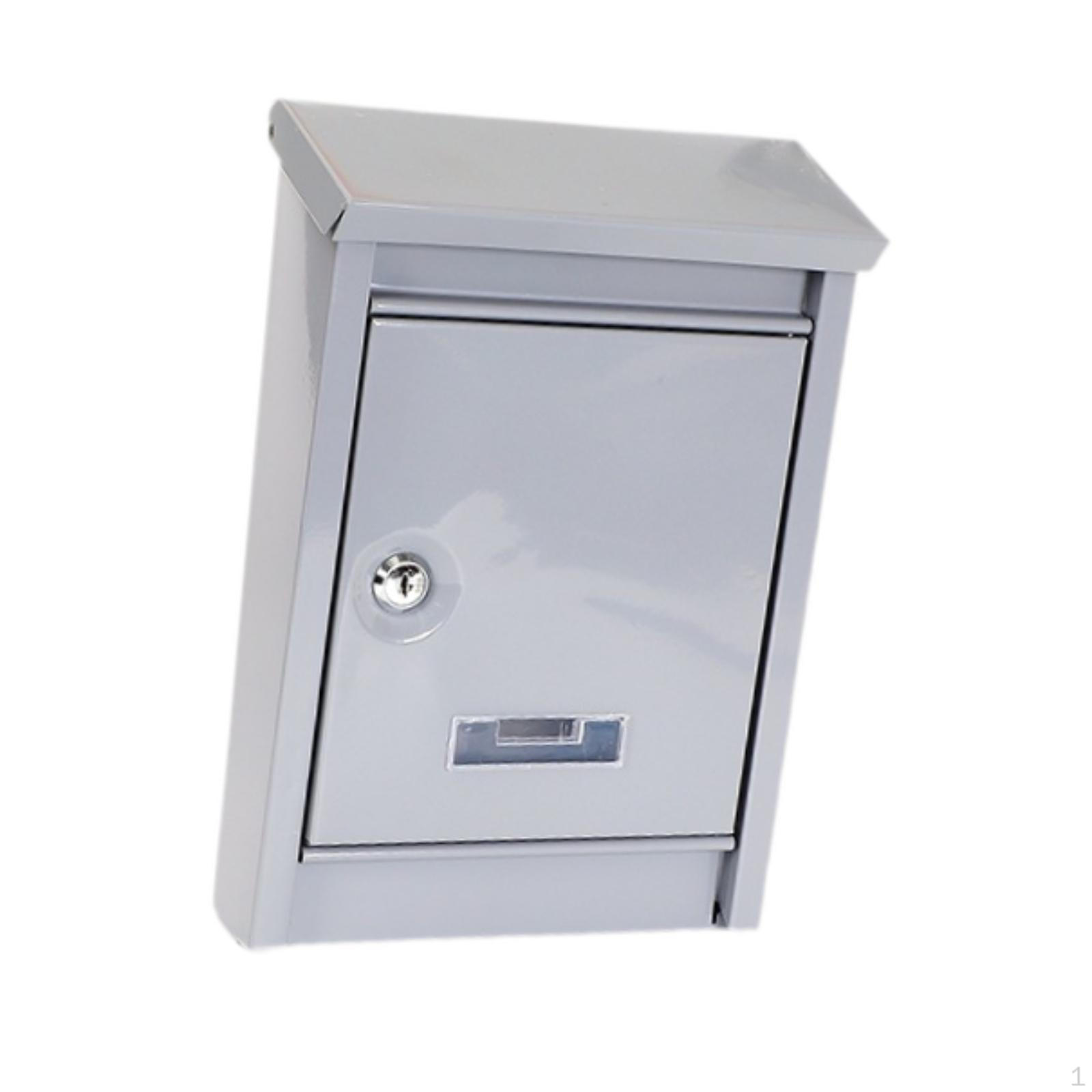 

Big Metal Delivery Box Mountingbox, with 2 Keys, Outdoor Postbox Mailbox for The Entrance House серый