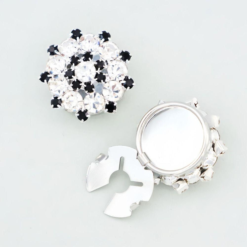 Sparkling Rhinestone Button Covers Detachable Elegant Shirt Cufflinks Flower European Style Decorative Buttons Formal Wear