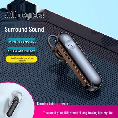Wireless Bluetooth Earbuds with Long Battery Life and Single Ear Hook for Business and Sports