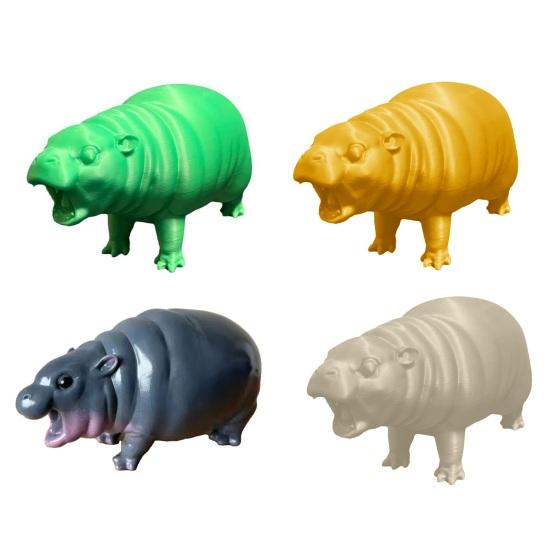 Simulation Hippopotamus Figurine Roaring Hippo Statue River Horse Sculpture Educational Toy Resin Animal Model Decoration Ornament
