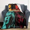 1PC Abba Custom Name Patterned Flannel Blanket Suitable For All Seasons For Home Decor Warmth And Comfort Gifts Holiday Present