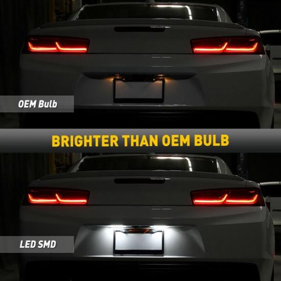 2Set Fit 2014-21 Malibu Camaro Chevy Volt WHITE SMD Full LED License Plate Light