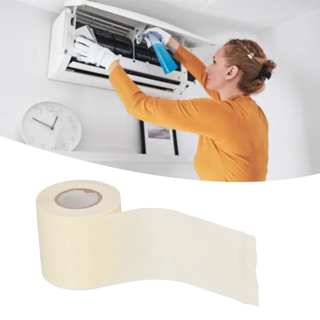 5pcs Conditioner Pipe Tape Oil Resistant Tube Protective Wrapping Tapes 6cm Width(Beige )