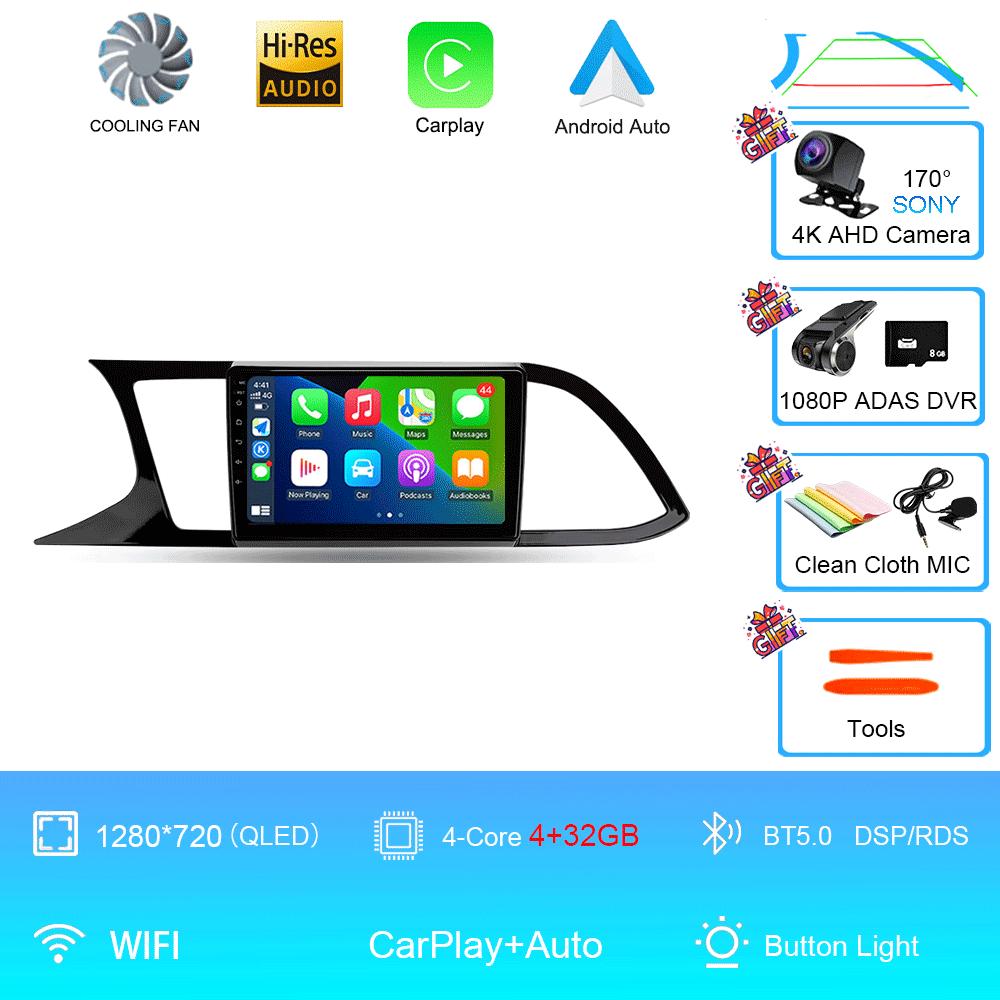 Car Radio Android 14 Carplay Auto For Seat Leon 3 MK3 2012-2020 GPS Navigation 4G WIFI Multimedia Video Player Stereo 360 Camera