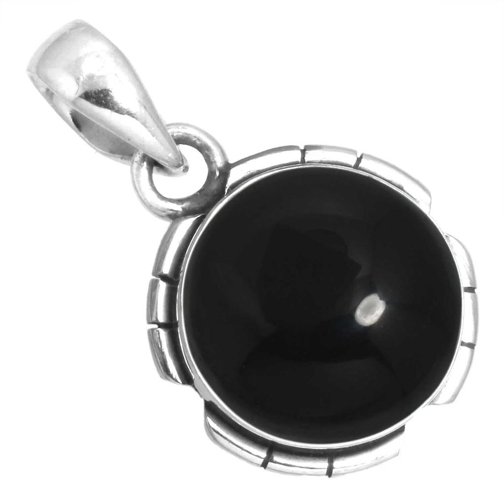 925 Sterling Silver Pendant Women Gemstone Handmade Jewelry Halloween Gift Amber Amethyst Black Onyx Carnelian Garnet Quartz Green Onyx Gold Stone