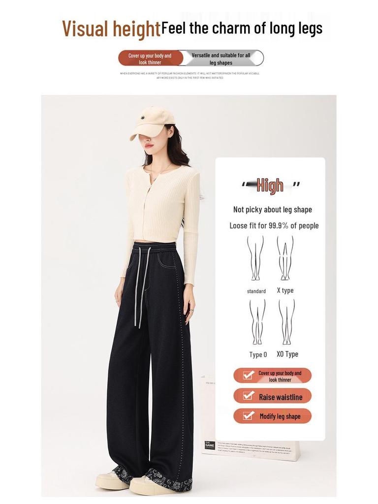 High-Waisted Wide-Leg Denim Pants for Women - 2025 Spring & Autumn Collection