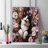 Tuxedo cat and flowers Pattern  3pcs 100% Round Full Drill 5D DIY Diamond Painting Embroidery Cross Stitch Rhinestone Décor
