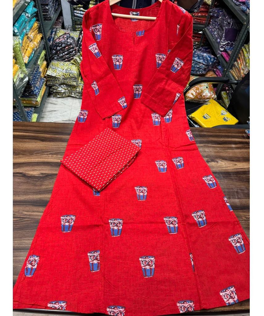 Women Designer Kurta Pant Cord Set Indian Bollywood Top Tunic Pure Cotton Kurti