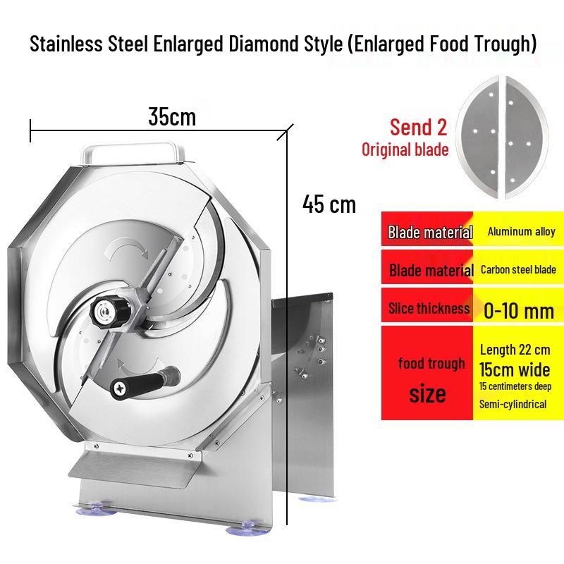 Stainless Steel Hand-Crank Slicer for Vegetables & Fruits