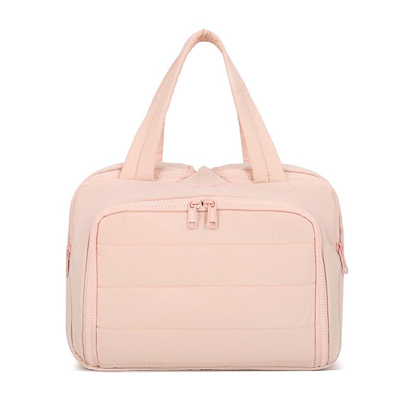 

Легкая косметичка Водонепроницаемые сумки с мягкой верхней ручкой Большая вместимость Портативный кейс для хранения Женская дорожная сумка для туалетных принадлежностей и мытья рук розовый