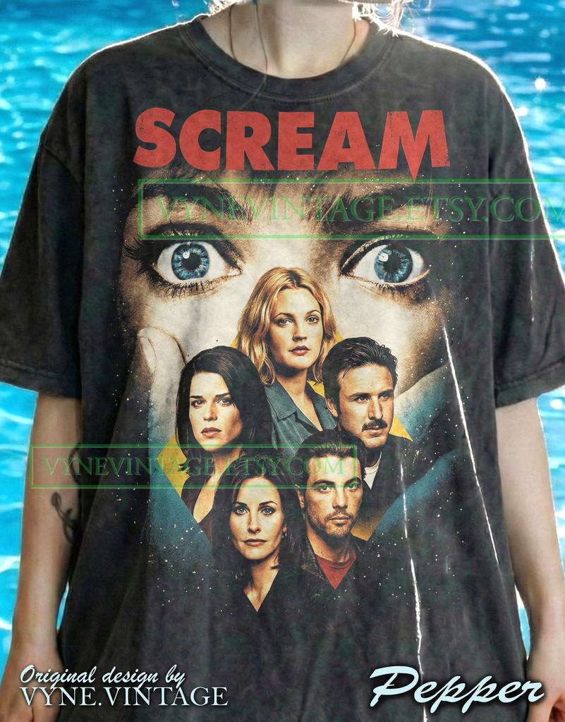 Vintage Scream Comfort Colors® Tshirt, 90S Horror Movie Tees, Retro Cinema Cast Sweater, Spooky Season Tanktop, Y2K Streetwear Gift