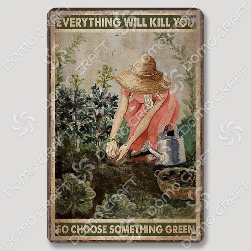 Vintage Cats Gardening Metal Tin Sign  xcm Wall Decor for Cafe Farmhouse Backgarden  Perfect for Home Decor  Gifts