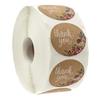 500 Kraft Paper Thank You Sealing Stickers for Handmade Dessert and Cake Gifts