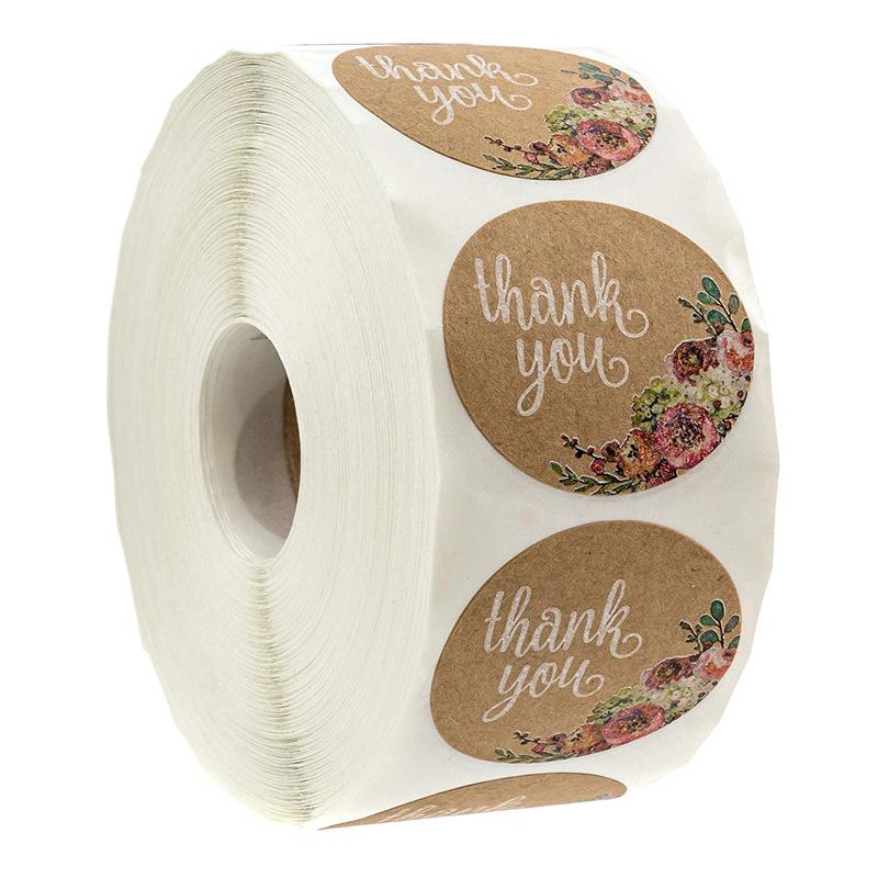 500 Kraft Paper Thank You Sealing Stickers for Handmade Dessert and Cake Gifts