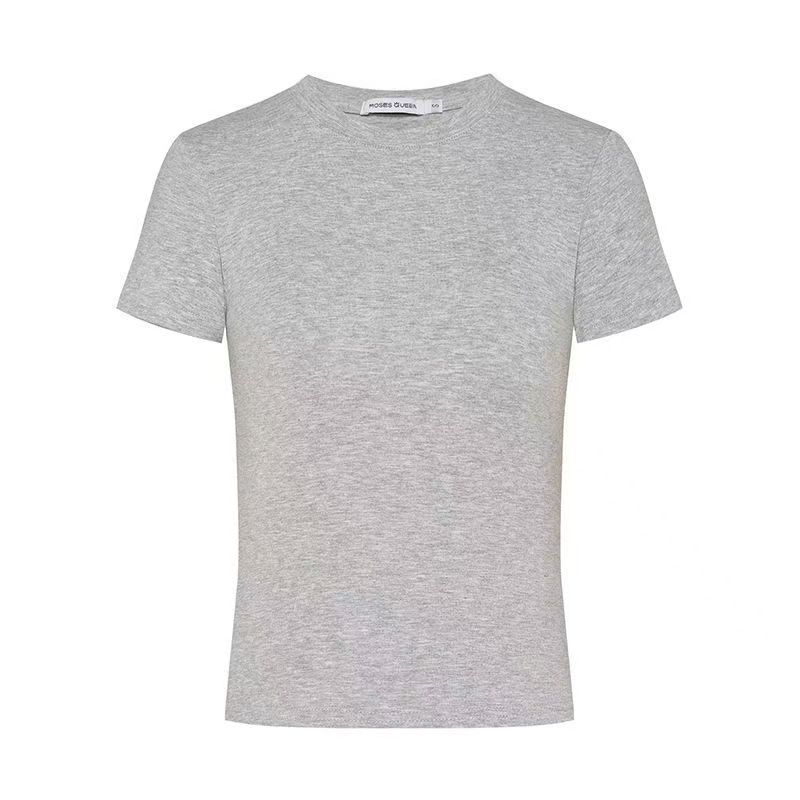 Shoulder Pinch Waist Slim Short-sleeved T-shirt Women's Summer New Korean Casual Bottoming Shirt Women's Top