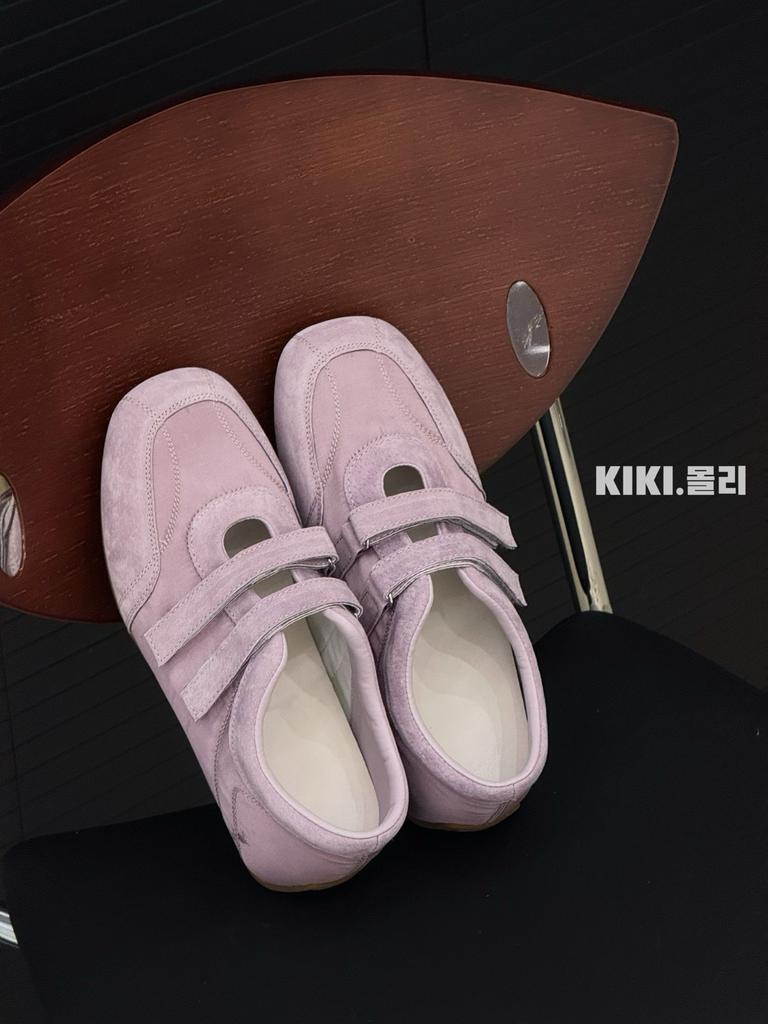 New Retro Round Head Velcro Ballet Shoes Women's Flat Single Shoes Mary Jane Shoes Women