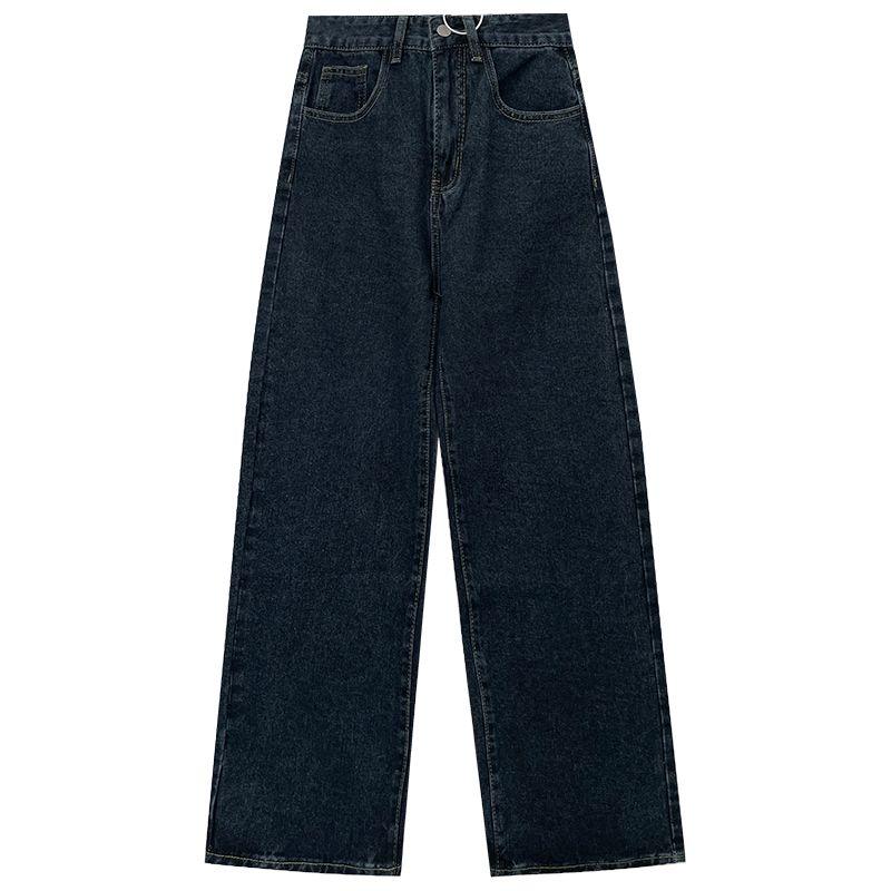 

Fashion Retro Hong Kong Style 2024 Spring Denim Jacket Blue and gray pants L