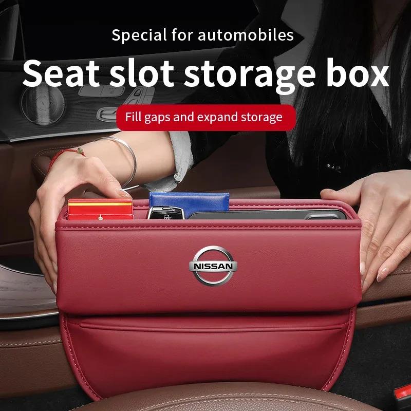 Lfcsw2 Nissan Nismo Qashqai Juke X-Trail Patrol Note Leaf Altima Maxima Micra Car Storage And Finishing Leather Seat Gap Storage Box
