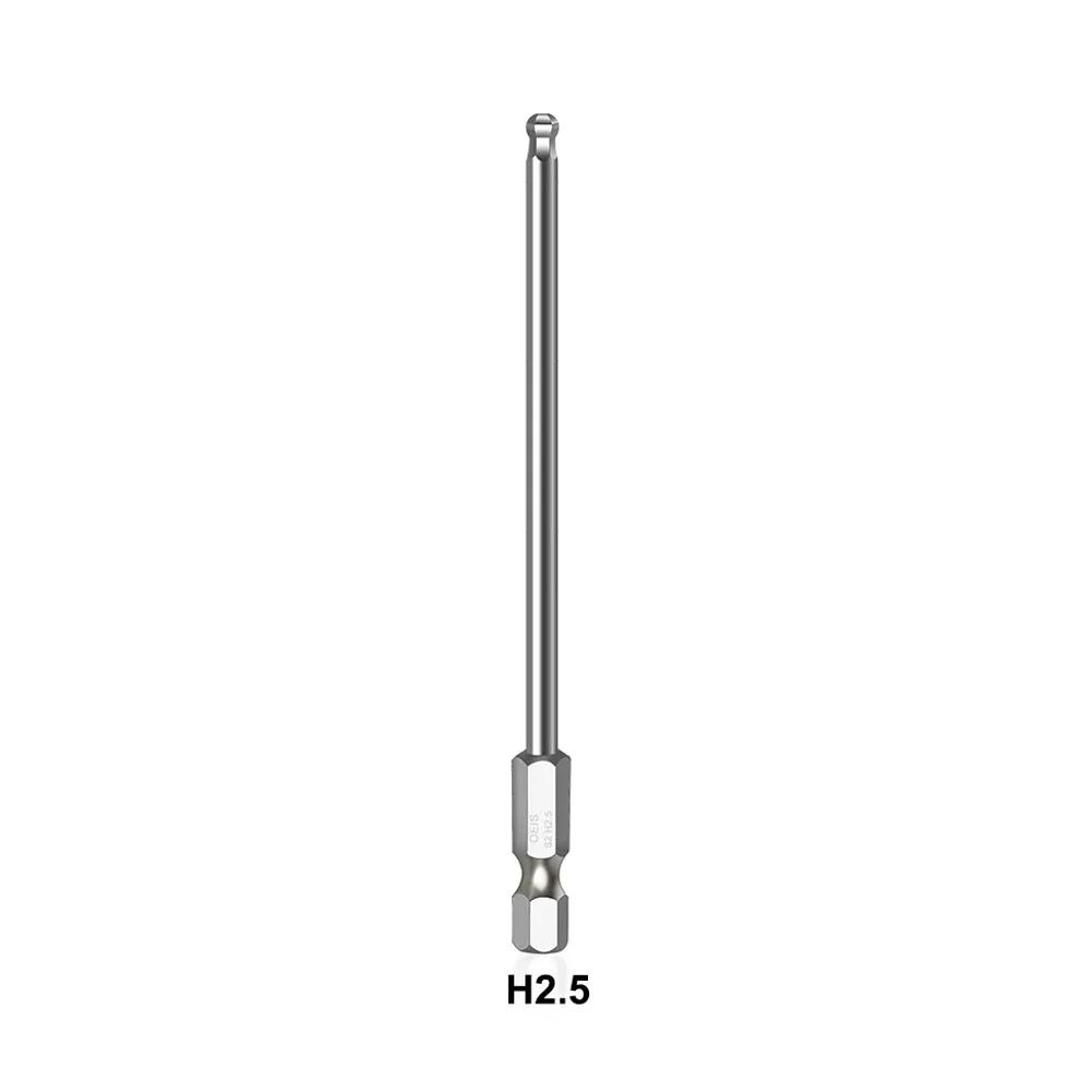 Ball End Hex Screwdriver Bits Set Metric Allen Hex Bits 100mm Long Magnetic Ball Head Driver Bit H1.5 H2.5 H3 H4 H5 H6 H8 H10