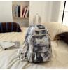 Schoolbag New High-value, Fresh and Sweet Literary Tie-dye Backpack, Lightweight Spring Outing for Junior High School Students, Mountaineering 