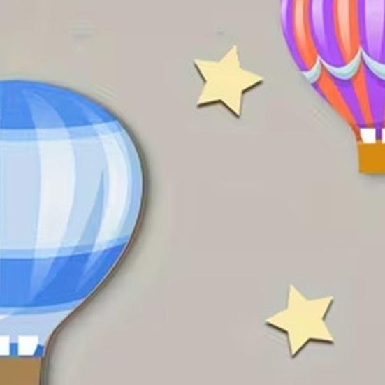 9 stk. Varmluftsballon Dekoration Boho Børneværelse Vægkunst Træ Varmluftsballon Stjerner Skyer Baby Shower Væghængende Skilt til Soveværelse Klasseværelse
