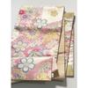 Used Fukuro Obi, Pure Silk, for Furisode, Cherry Blossom Pattern, Gold and Silver Threads, F1681