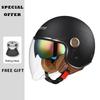 Men Women Motorcycle Helmet DOT Approved 3/4 Open Face Moto Helmet Retro Electric Bike Scooter ABS Shell Moto Jet Helmet