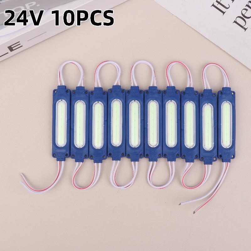 10Pcs/Lot 12V/24V Multicolour Led Modules Cob Light Backlight Shop Banner Waterproof Ip65 Decorations Warm White